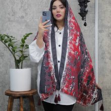 شال آبرنگی, شال آبرنگی دخترانه, شال آبرنگی طرحدار, شال آبرنگی منگوله دار, شال طرحدار