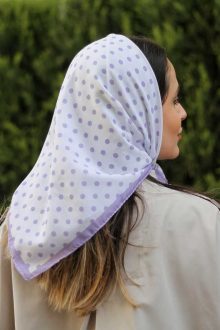 روسری نخی مینی اسکارف قواره کوچک تابستانه طرحدار چاپی تک رنگ کد L244