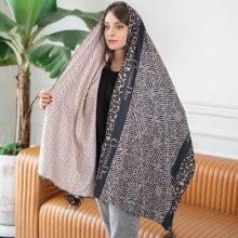 شال زنانه موهر طرحدار پاییزه حاشیه پلنگی منگوله دار کیفیت عالی کد r1596