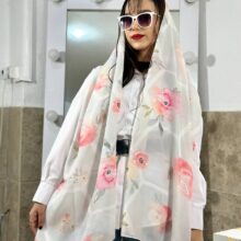 شال زنانه مدل نخی گلدار کد r1489