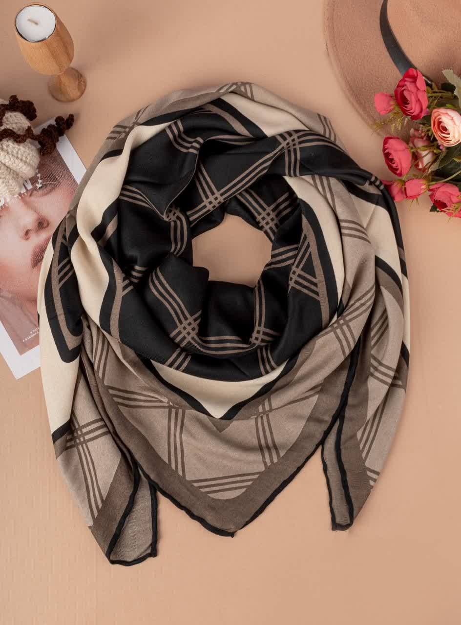 روسری نخی کشمیر مناسب پاییز و زمستان طرحدار کیفیت عالی جدید کد l1343