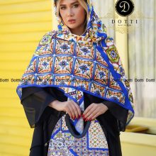 ست کیف و روسری زنانه مدل سلینا طرحدار آبی با ارسال رایگان کد do28