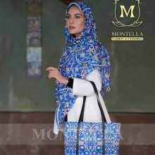 ست کیف و روسری زنانه طرح سنتی رنگ آبی باکیفیت با ارسال رایگان کد mo203