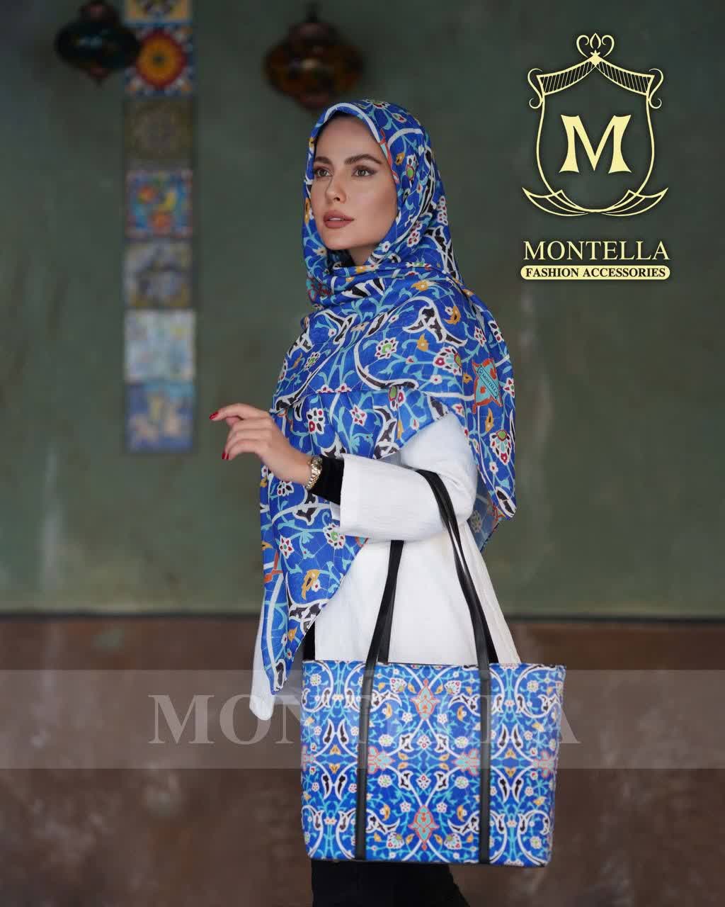 ست کیف و روسری زنانه طرح سنتی رنگ آبی باکیفیت با ارسال رایگان کد mo203