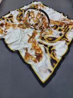ست کیف و روسری زنانه سفید طلایی با کیف نیمگرد شیک و خاص ارسال رایگان کد na1348