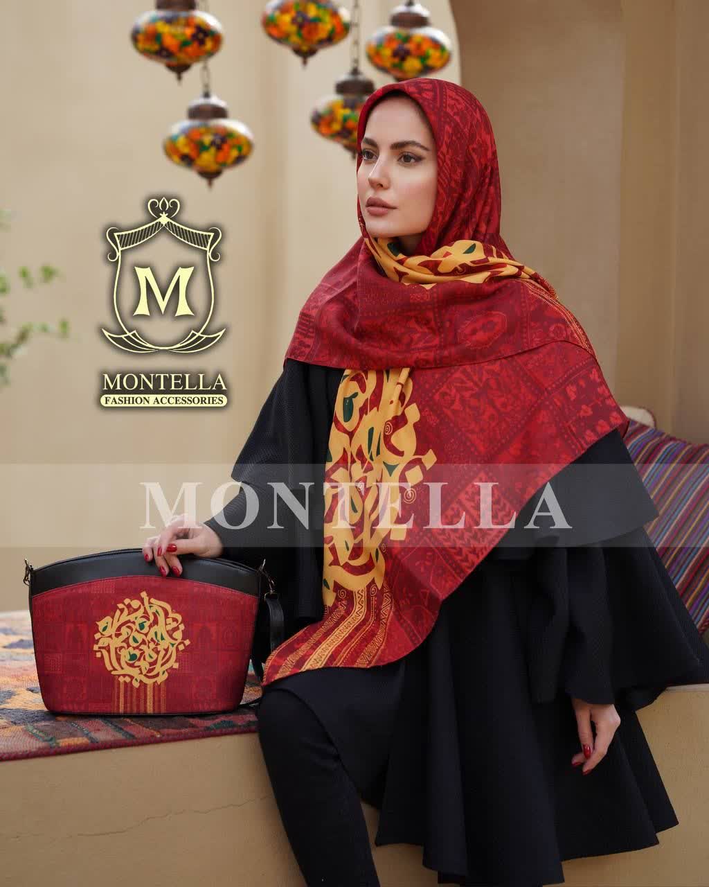 ست کیف و روسری زنانه طرح سنتی شعر رنگ قرمز باکیفیت با ارسال رایگان کد mo185