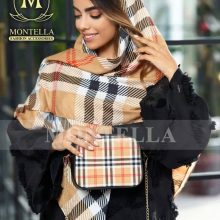 ست کیف و روسری زنانه عیدانه طرح باربری رنگ کرمی باکیفیت با ارسال رایگان کد mo207