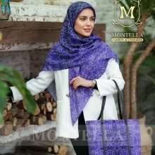 ست کیف و روسری زنانه طرحدار رنگ بنفش باکیفیت با کیف مستطیلی ارسال رایگان کد mo212