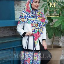 ست کیف و روسری زنانه طرحدار گلدار باکیفیت با کیف مستطیلی ارسال رایگان کد mo213