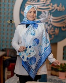 ست کیف و روسری زنانه با کیف پاسپورتی رنگ آبی با ارسال رایگان کد na1365
