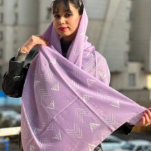 شال زنانه نخی طرحدار رنگ بنفش ارسال رایگان کد r198