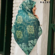 روسری زنانه مجلسی نخی دور دوخت جدید رنگ سبز طرحدار با ارسال رایگان کد na305