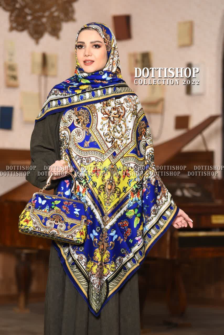 ست کیف و روسری زنانه نوستالژی طرح سنتی رنگ آبی با ارسال رایگان کد do1403