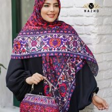 ست کیف و روسری طرح نوستالژی مجلسی شیک و خاص رنگ قرمز با ارسال رایگان کد na1434