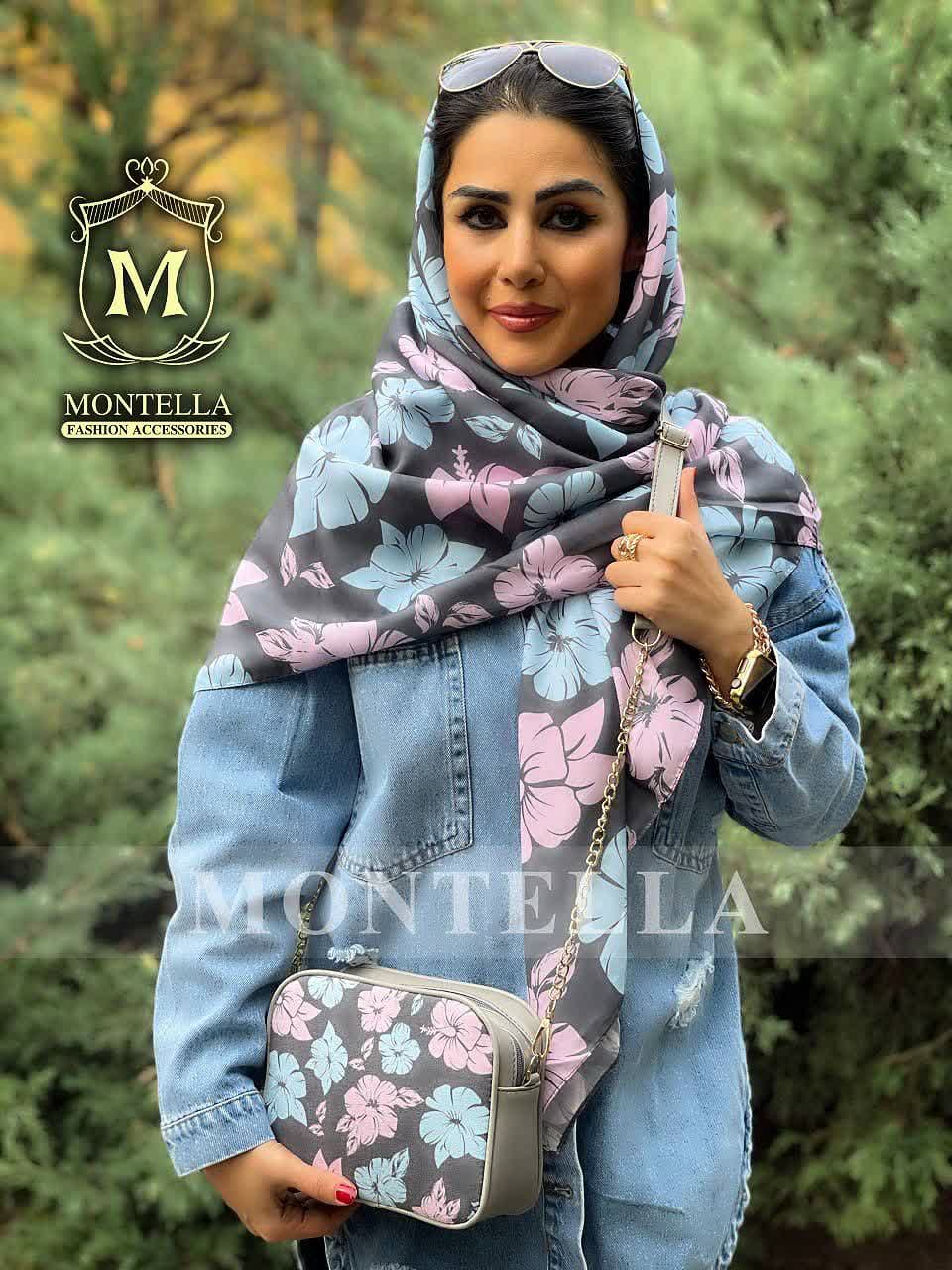 ست کیف و روسری زنانه طرح سانا رنگ صورتی با کیف کوچک کیفیت عالی با ارسال رایگان کد mo420