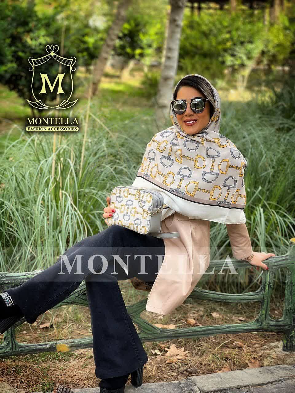 ست کیف و روسری زنانه طرح نلین رنگ زرد با کیف کوچک کیفیت عالی با ارسال رایگان کد mo427
