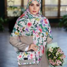ست کیف و روسری زنانه طرح گل سیمارو برند مونتلا رنگ طوسی با کیف دسته چرمی کیفیت عالی با ارسال رایگان کد mo510
