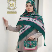 ست کیف و روسری زنانه طرح گوچی گل ریز رنگ سبز با ارسال رایگان کد mo527