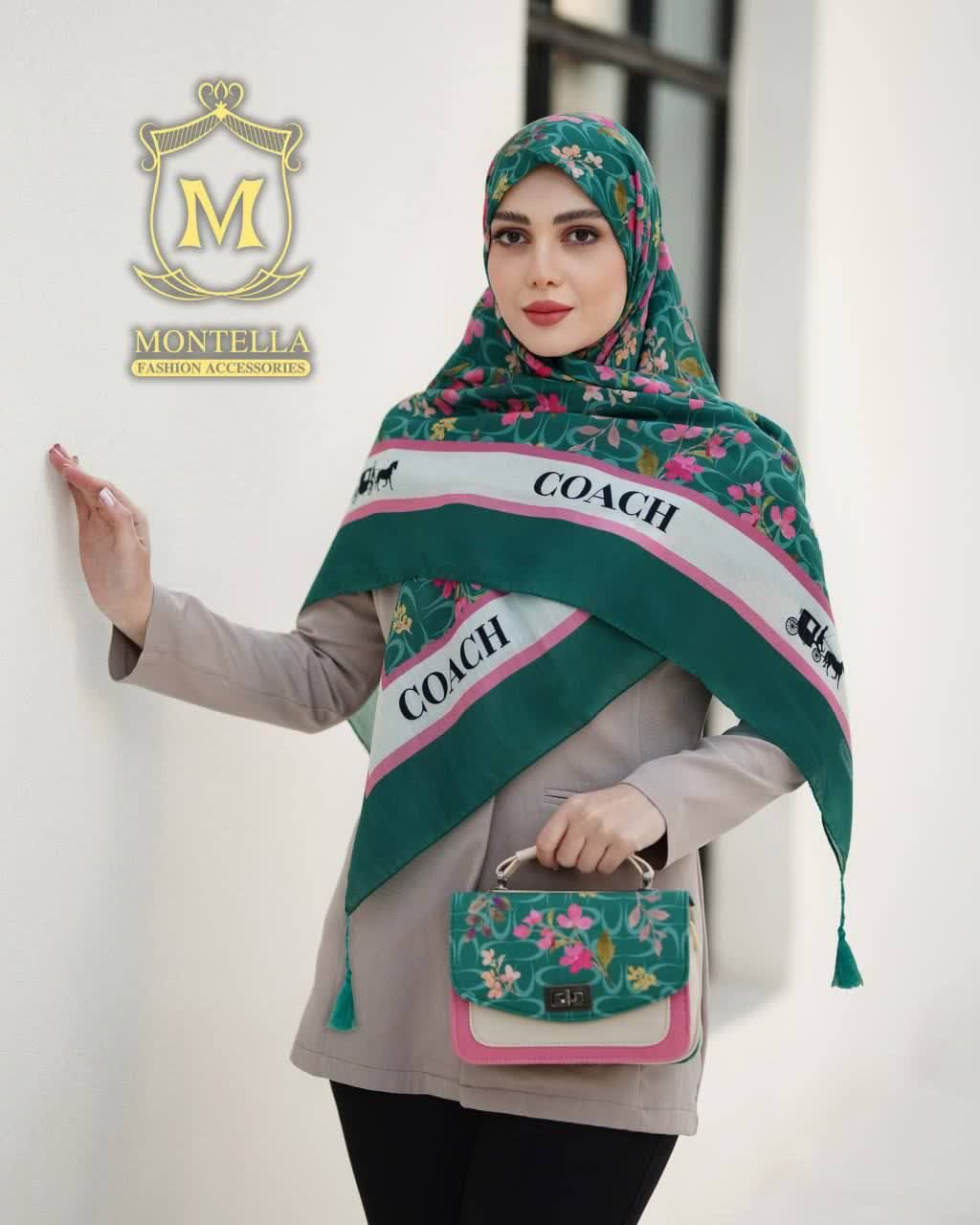 ست کیف و روسری زنانه طرح گوچی گل ریز رنگ سبز با ارسال رایگان کد mo527
