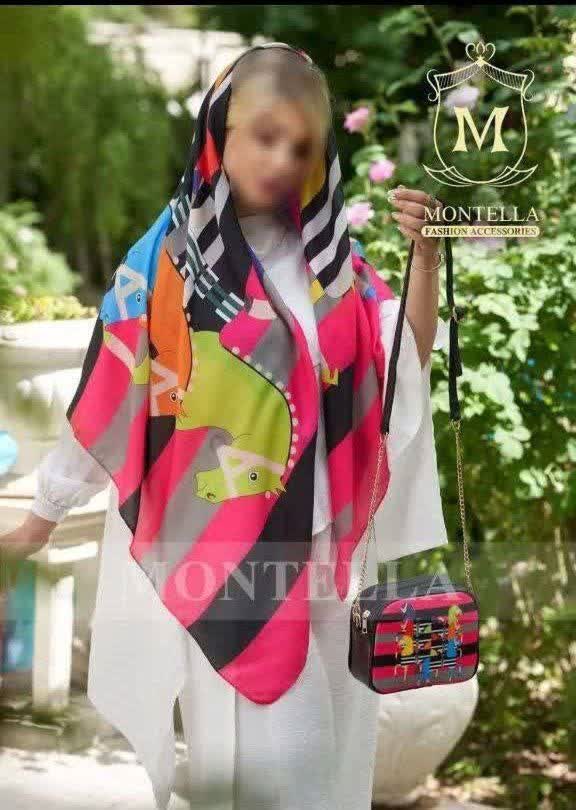 ست کیف و روسری زنانه طرح اسب هرمس با کیف کوچک کیفیت عالی با ارسال رایگان کد mo575