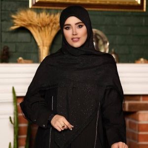 روسری زنانه نخی اسلپ مجلسی جدید رنگ مشکی کیفیت عالی کد lo225