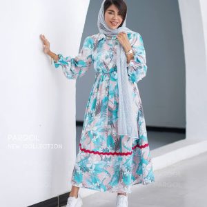 پیراهن بهاره بلند جنس بابوس چاپی مدل سلاله