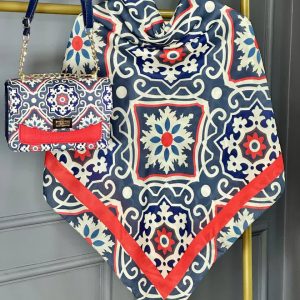 ست کیف و روسری زنانه طرح جدید سنتی ورونا کیفیت عالی کد mo672
