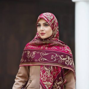 روسری نخی زنانه طرح سنتی منگوله دار mo902