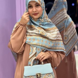 ست کیف و روسری زنانه طرح جدید سورنا آبی کیفیت عالی کد mo813