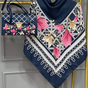 ست کیف و روسری زنانه طرح جدید لیلیوم کیفیت عالی کد mo889