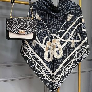 ست کیف و روسری زنانه طرح جدید لنا رنگ مشکی کیفیت عالی کد mo876