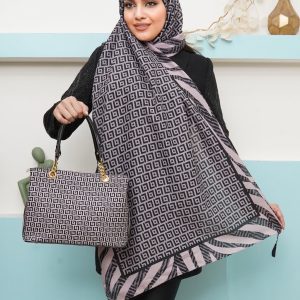 ست کیف و شال زنانه طرحدار مجلسی طرح فندی شیک و خاص با کیف مستطیلی و ارسال رایگان کد do1458