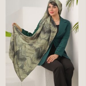 شال زنانه نخی جدید زیبا طرح آبرنگی تیره با ارسال رایگان کد lo348
