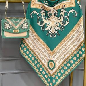 ست کیف و روسری زنانه طرح جدید سورنا رنگ سبز کیفیت عالی کد mo923