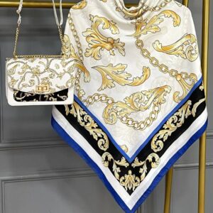 ست کیف و روسری زنانه طرح جدید گراند رنگ سفید کیفیت عالی کد mo955