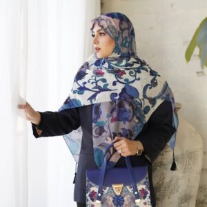 ست کیف و روسری زنانه طرح جدید تیارا بنفش صورتی کیفیت عالی کد mo1008