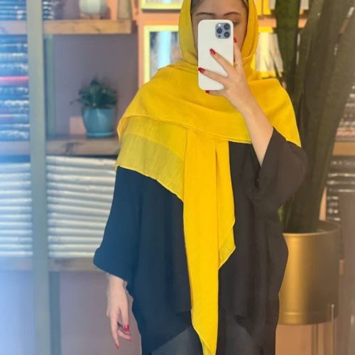 روسری زنانه نخی اسلپ بهاره جدید رنگ زرد کیفیت عالی با ارسال رایگان کد lo224